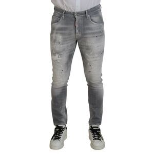 Dsquared² Gray Washed Cotton Slim Fit Casual Men Denim Men's Jeans (Pre-Owned)